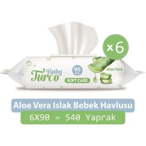 Baby Turco Softcare Aloe Vera Islak Bebek Havlusu 6'lı Paket