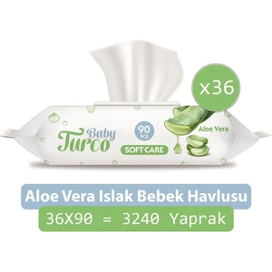 Baby Turco Softcare Aloe Vera Islak Bebek Havlusu 36'lı Paket
