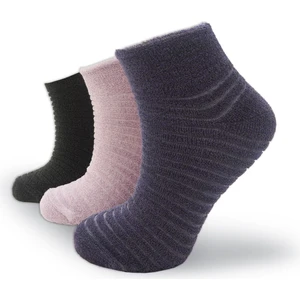 Black Arden Socks 3 Çift Mor Kısa Havlu Çorap 36-40 Numara