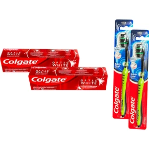 Optic White Parıldayan  Beyazlık 50 ml x 2 - Colgate Super Flexi Diş Fıçası Orta