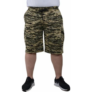 Moc Grande Mocgrande Büyük Beden Commando Camouflage Erkek Penye Şort 23606 Askeri Yeşil