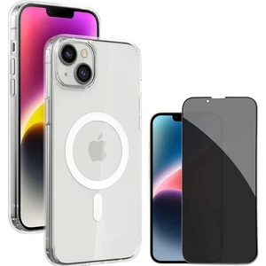 iPhone 14 Plus Magsafe Destekli Şeffaf Kılıf+Hayalet Ekran Koruyucu