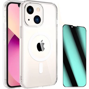 iPhone 13 Magsafe Destekli Şeffaf Kılıf+Hayalet Ekran Koruyucu