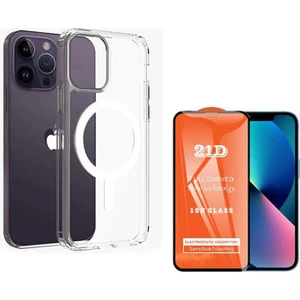 iPhone 13 Pro Magsafe Şeffaf Kılıf +21D Nano Ekran Koruyucu