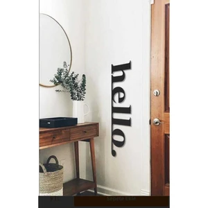 Home Jamin Hello Ahşap Duvar Yazısı Lazer Kesim Mdf