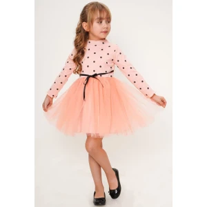 Abiye Kids Minik Puanlı Tüllü Çocuk Elbise ABY810