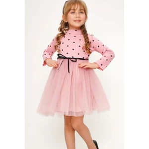 Abiye Kids Minik Puanlı Tüllü Çocuk Elbise ABY810