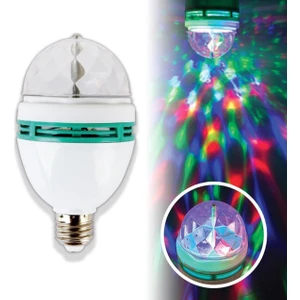 Renkli LED Döner Başlıklı Disko Topu Ampul Gece Lambası Disco Lamp