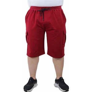 Büyük Beden Komando Cep Penye Şort 23602 Bordo