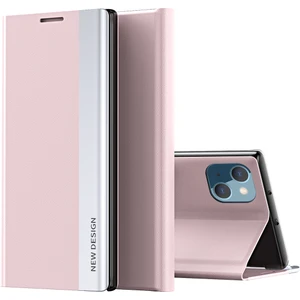 Apple iPhone 14 Plus Için Ince Deri Manyetik Kapatma Telefon Kılıfı - Pembe (Yurt Dışından)