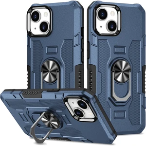 Apple iPhone 14 Plus Kayar Kamera Kapaklı Standı Telefon Kılıfı - Mavi (Yurt Dışından)