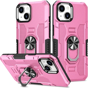 Apple iPhone 14 Plus Kayar Kamera Kapaklı Standı Telefon Kılıfı - Pembe (Yurt Dışından)