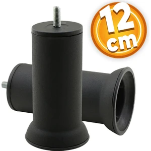 Mobilya Metal Kanepe Baza Yatak Koltuk Destek Ayağı M8 Civata Siyah Metal Ayakları 12 Cm