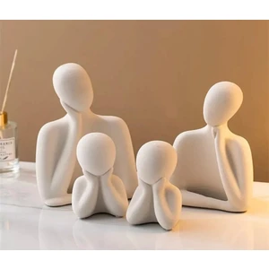 Kum's Design Dekoratif 2 Çocuklu Aile Biblo Obje Heykel