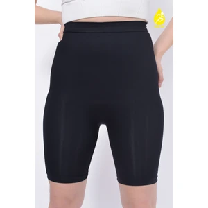 Sauna Suit 2 Beden Küçülten Ekstra Yüksek Bel Silikonlu Kaydırmaz Sıkılaştırıcı Toparlayıcı Siyah Parçalı Korse Şort