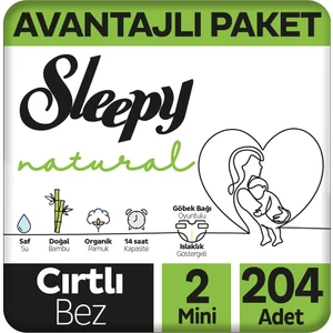 Natural Avantajlı Paket Bebek Bezi 2 Numara Mini 204 Adet