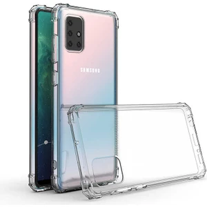 Samsung Galaxy A51 Köşe Korumalı Darbe Emici Şeffaf Kılıf