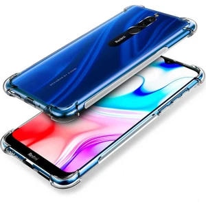 Xiaomi Redmi 8 Köşe Korumalı Darbe Emici Şeffaf Kılıf