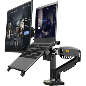 North Bayou NB F160L Amortisörlü 17"-27" Monitör Tutucu ve 10"-17" Laptop Standı 2023 Yeni Tasarım