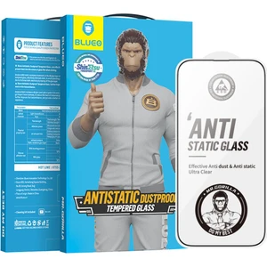 BLUEO iPhone 14 Plus / 13 Pro Max Tam Kaplayan 2.5D Anti-Static Darbe Emici Cam Ekran Koruyucu