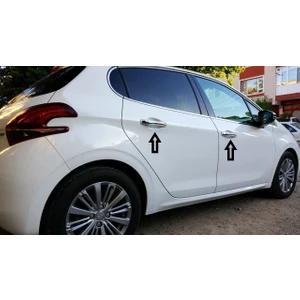 Peugeot 208 Uyumlu 2012-2019 Krom Kapı Kolu 4 Kapı Paslanmaz Çelik