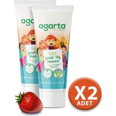 Agarta Doğal Çocuk Diş Macunu Çilekli 75 Ml / 100 Gr X 2