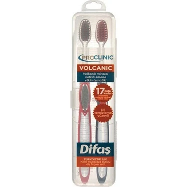 Difaş Diş Fırçası Proclinic Volcanic Orta Sertlikte 1+1 Set ile Etkili