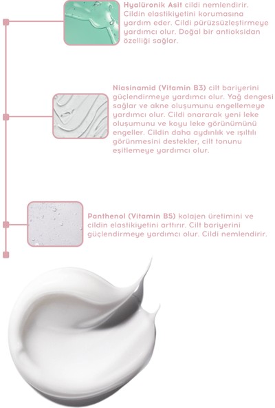 Cream Co. Moisturizer 50 ml Nemlendirici Cilt Tonu Eşitleyici Aydınlatıcı Tüm Cilt Tipleri (Hyaluronic Acid + Niacinamide)