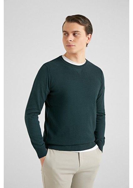 Regular Fit Yeşil Kazak 7HC061516200D