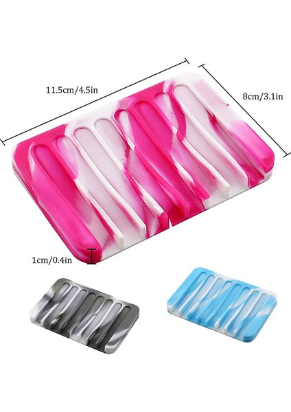 Silikon Sabun Tutucu 3 Parça Set 3 Renk (Yurt Dışından) modelleri