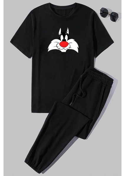 Unisex Sylvester Baskılı 2'li Eşofman Takımı
