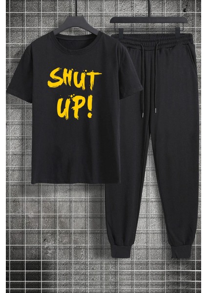 Unisex Shut Up Baskılı 2'li Eşofman Takımı