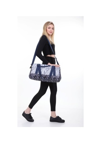 Icone Bag Kadın & Erkek Spor Çantası, Unisex Çift Desenli Spor Fitness Gym Çanta, Ayarlanabilir Omuz Askılı