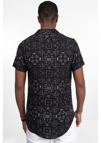 Slim Fit Dar Kesim Apaj Yaka Viskon Kısa Kol Erkek Spor Gömlek fırsatları