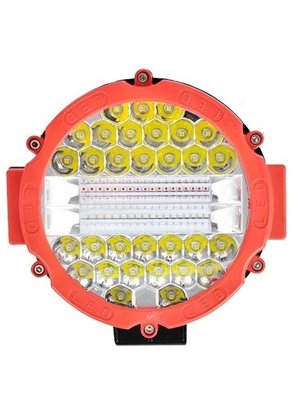 3 Modlu 3 Renk Kombo 51W Siyah Yuvarlak Off Road 12/24V Çalışma Tekne Lambası-Beyaz/mavi-Kırmızı/flaş Işık