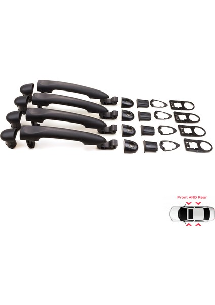 BDP1165-1 Renault Fluence Megane 3 Clio 4 Scenic 3 Captur 1 Için 4 Adet Dış Kapı Açma Kolu Siyah Astarlı 806B02596R
