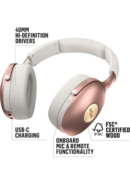 House Of Marley Positive Vibration Xl Anc  Bluetooth 5.0 Rose Kulaklık, EM-JH151-CP