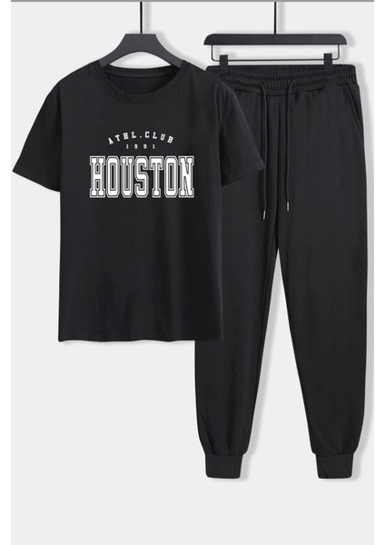 Unisex Houston Baskılı 2'li Eşofman Takımı