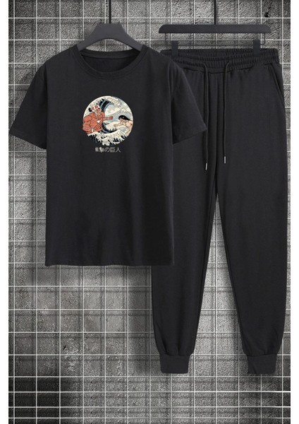 Unisex Kanagawa Oki Nami Ura Baskılı 2'li Eşofman Takımı