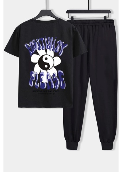 Unisex Positivity Baskılı 2'li Eşofman Takımı