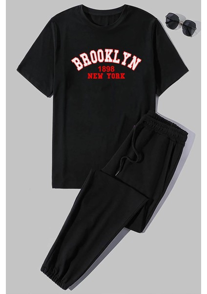 Unisex Brooklyn Baskılı 2'li Eşofman Takımı
