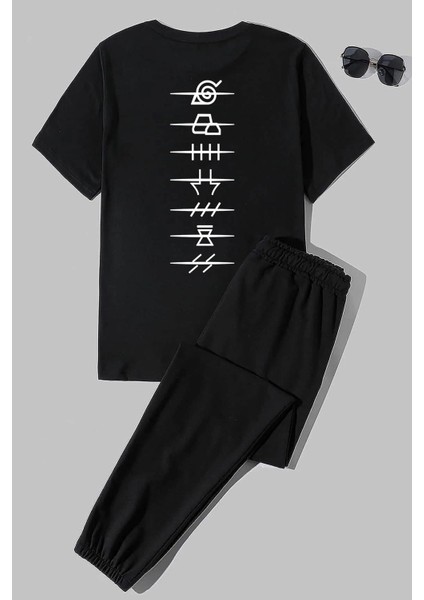 Unisex Ninja Akatsuki Baskılı 2'li Eşofman Takımı
