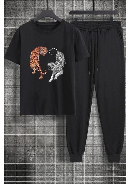 Unisex Tiger Baskılı 2'li Eşofman Takımı
