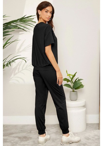 Unisex Woman One Line Baskılı 2'li Eşofman Takımı