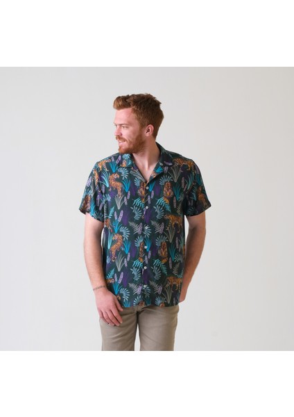 Yazlık Gömlek Hawaii Desenli
