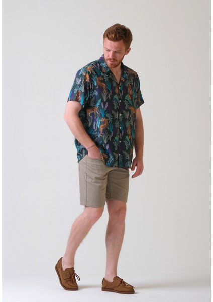 Yazlık Gömlek Hawaii Desenli