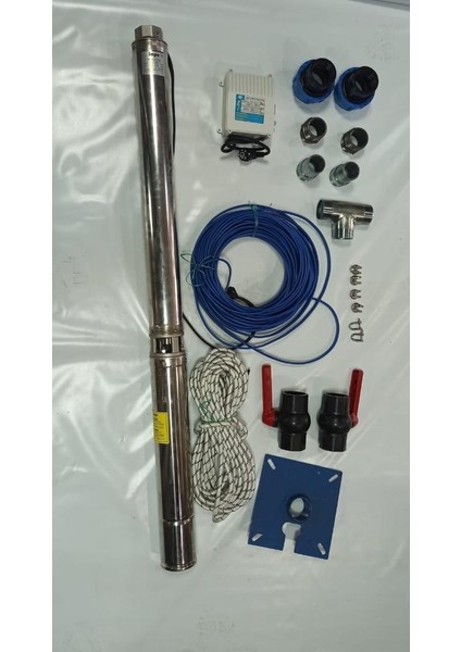 Impo Sk 406/13 2hp Technoplast Başlıklı 15 mt Yassı Kablolu ve Panolu 30 mt Halatlı Çift Vanalı Akıtma Başlıklı Monofaze Takım Dalgıç Pompa