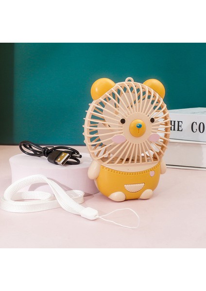 Sevimli Çizgi Film Ayı Mini Fan Çocuk El Fan Açık Portatif USB Şarj Fan (Yurt Dışından)