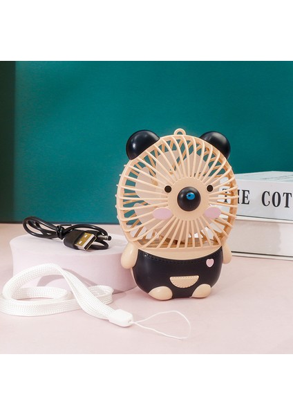Sevimli Çizgi Film Ayı Mini Fan Çocuk El Fan Açık Portatif USB Şarj Fan (Yurt Dışından)
