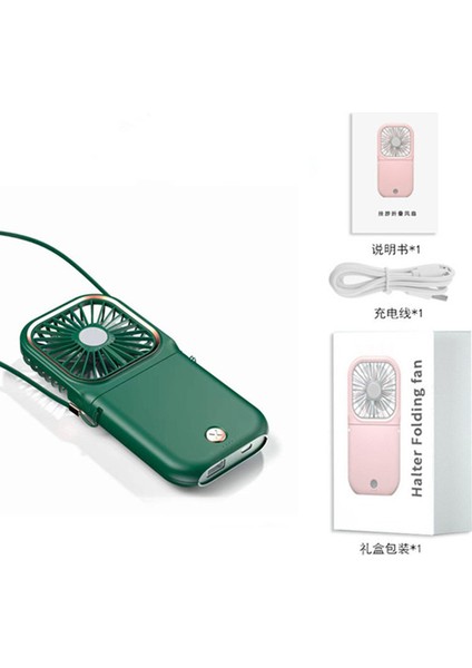 Asma Boyun Hayranları Mini Taşınabilir Katlanır USB Küçük Fan Sessiz Güç Bankası Taşınabilir El Masaüstü Çok Işlevli Ücret Fan (Yurt Dışından)
